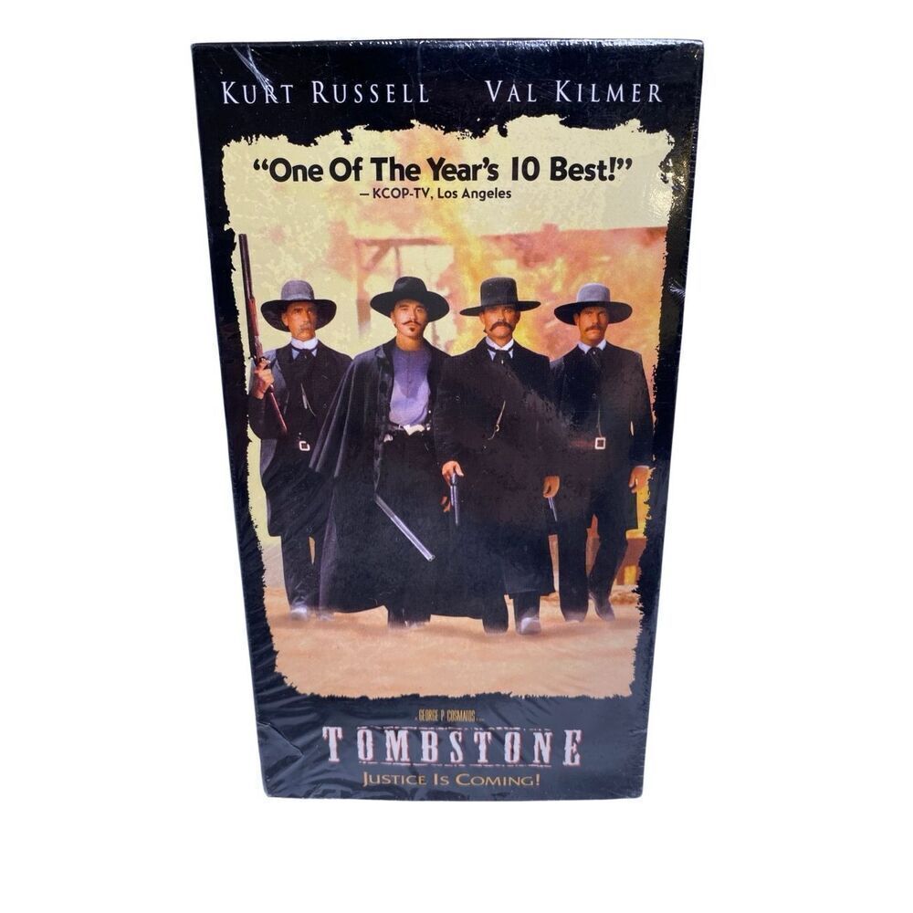 Tombstone VHS 1993 Kurt Russell Val Kilmer Western Action Drama Cinergi Movie